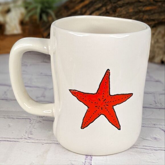Rae Dunn SUPER STAR Double-Sided White/Red Ceramic Mug - Picture 3 of 7